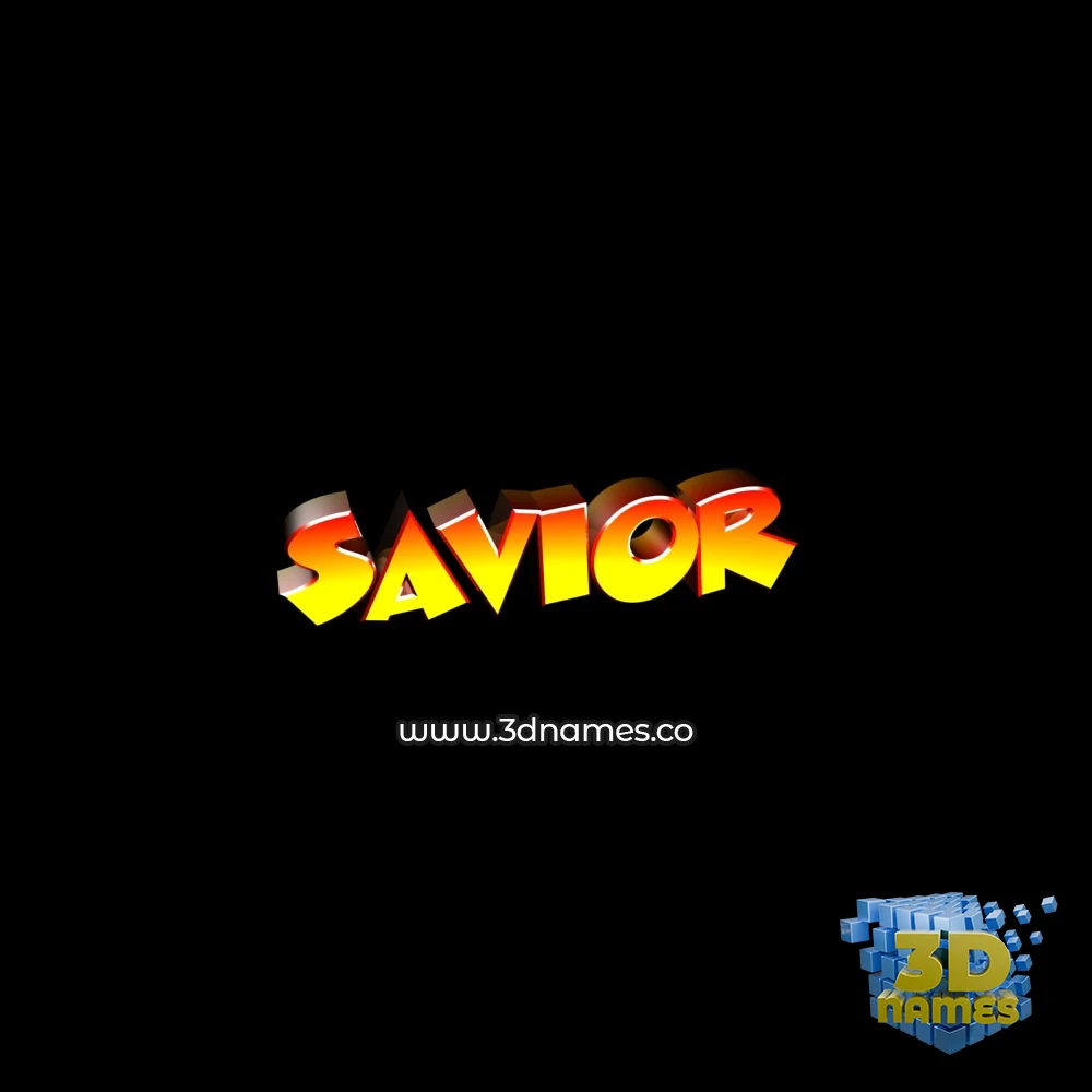 savior in Black Background style - 3D name wallpaper