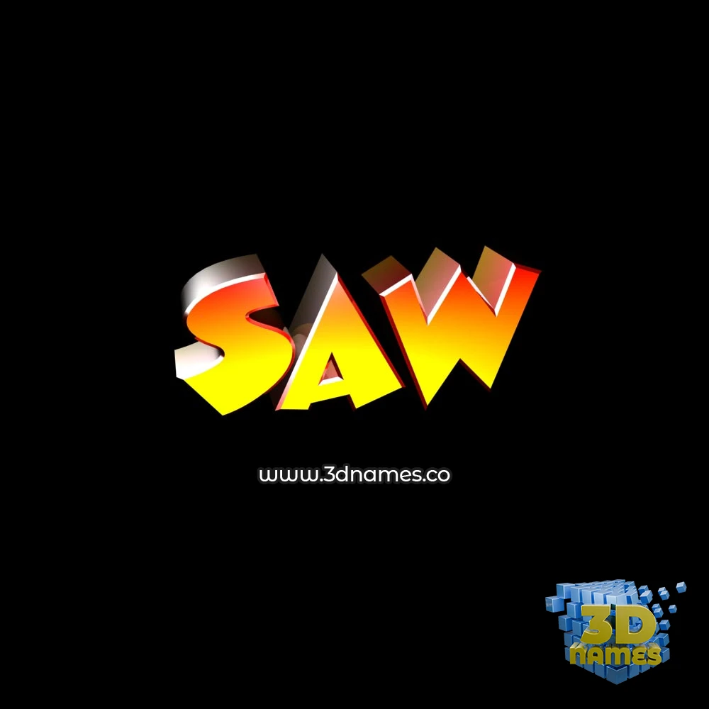saw in Black Background style - 3D name wallpaper