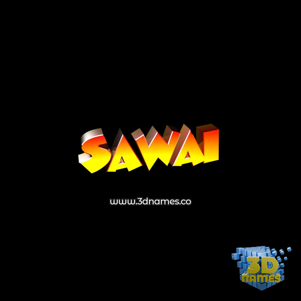 sawai in Black Background style - 3D name wallpaper