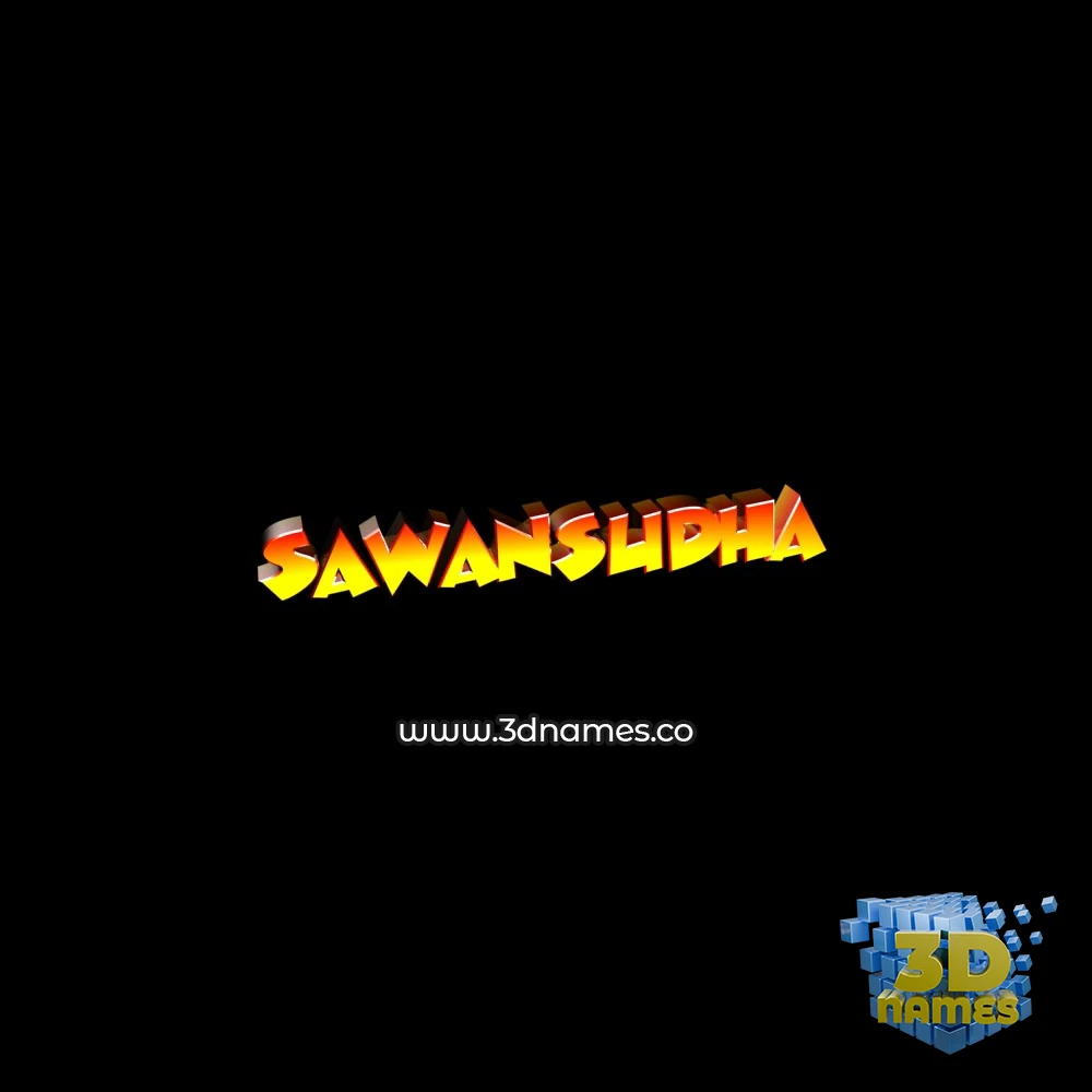 sawansudha in Black Background style - 3D name wallpaper