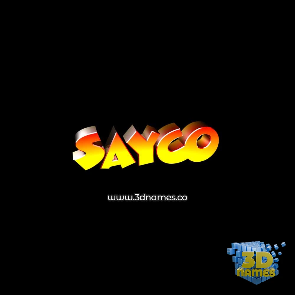 sayco in Black Background style - 3D name wallpaper