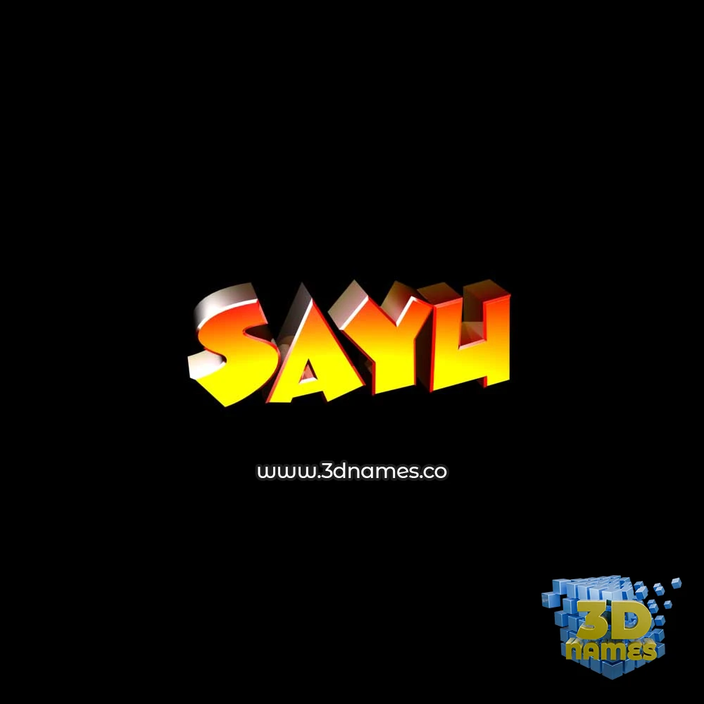 sayu in Black Background style - 3D name wallpaper