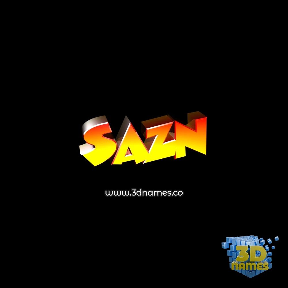 sazn in Black Background style - 3D name wallpaper