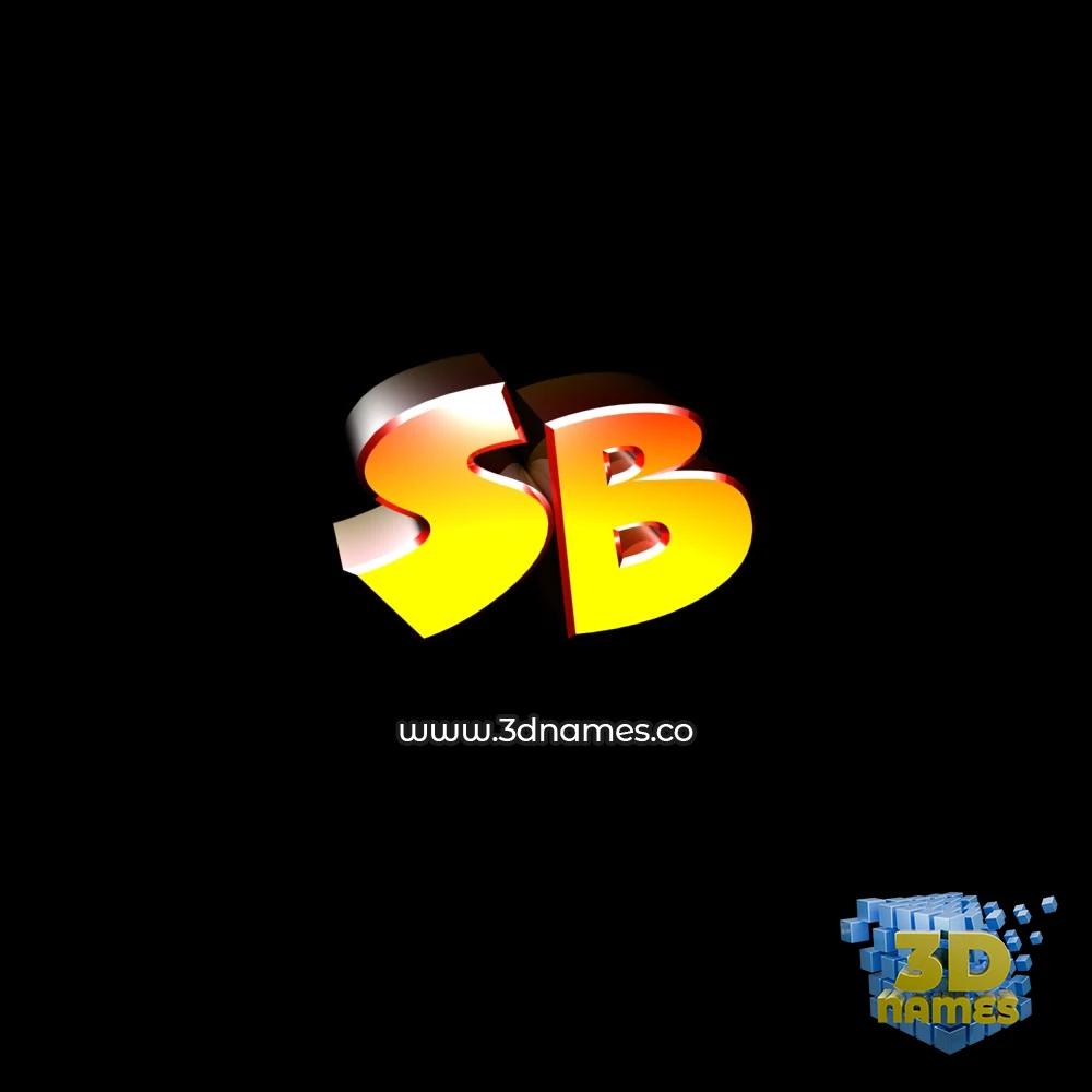 sb in Black Background style - 3D name wallpaper