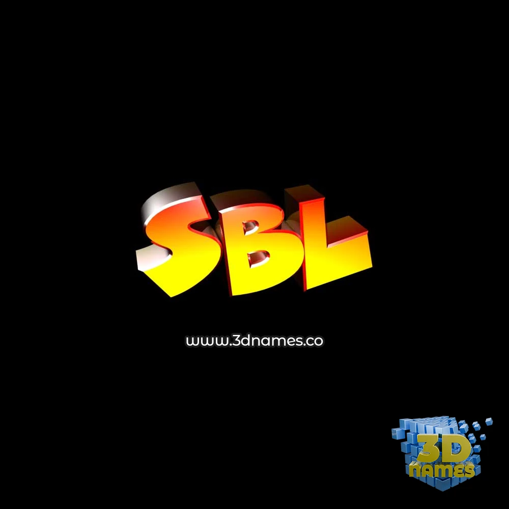 sbl in Black Background style - 3D name wallpaper