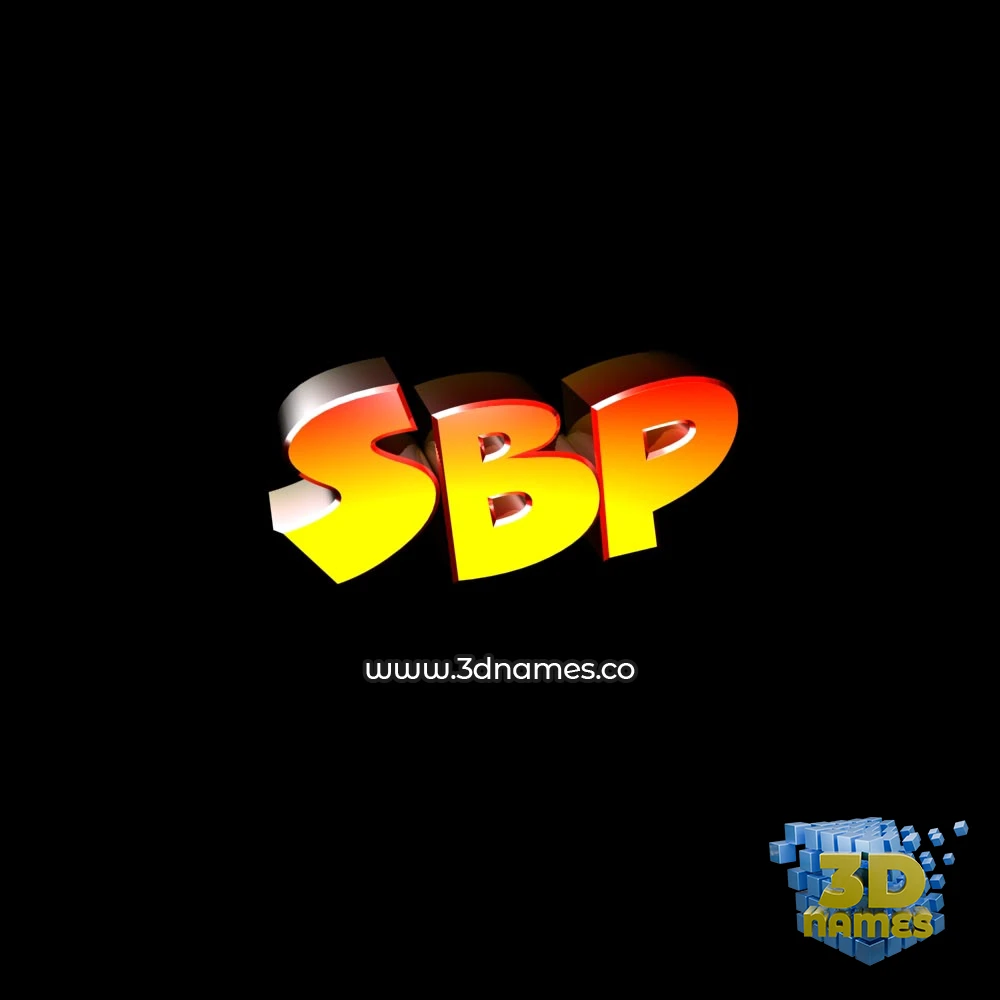 sbp in Black Background style - 3D name wallpaper