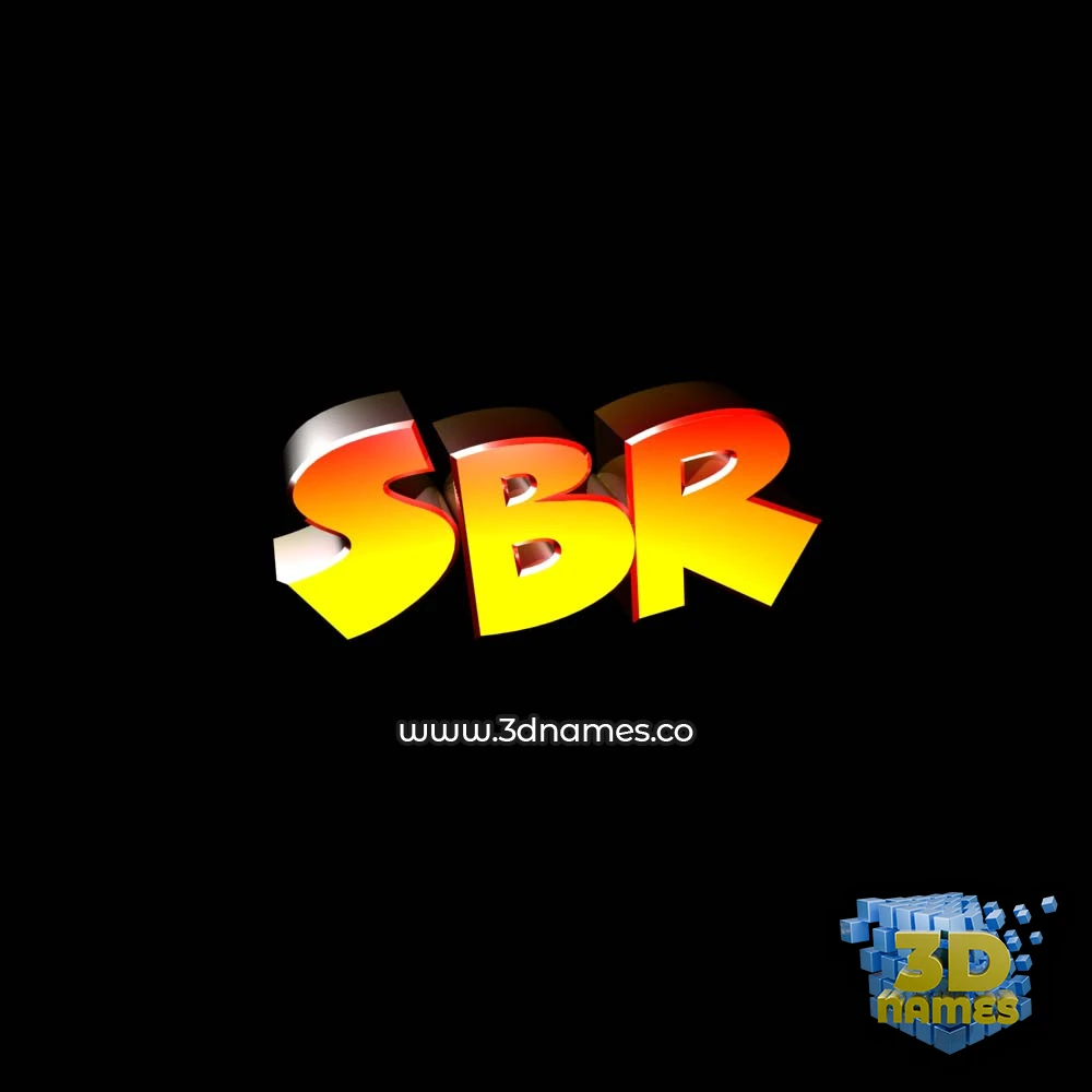 sbr in Black Background style - 3D name wallpaper