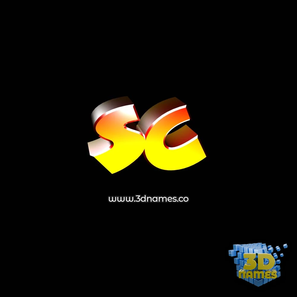 sc in Black Background style - 3D name wallpaper
