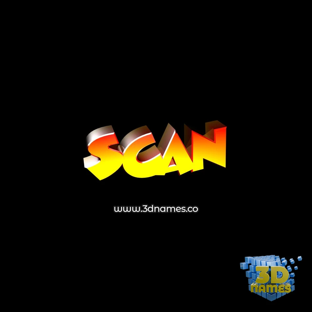 scan in Black Background style - 3D name wallpaper