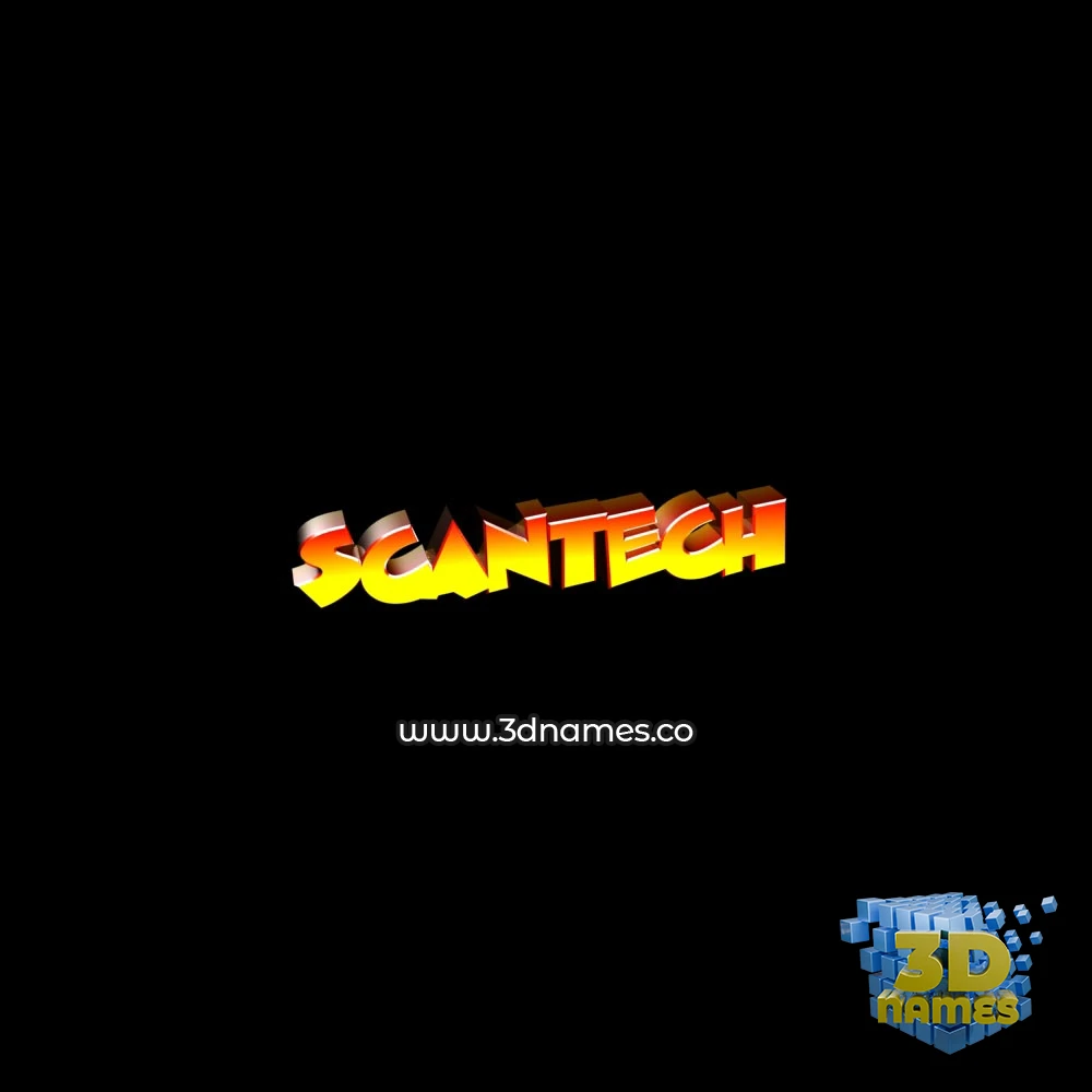 scantech in Black Background style - 3D name wallpaper