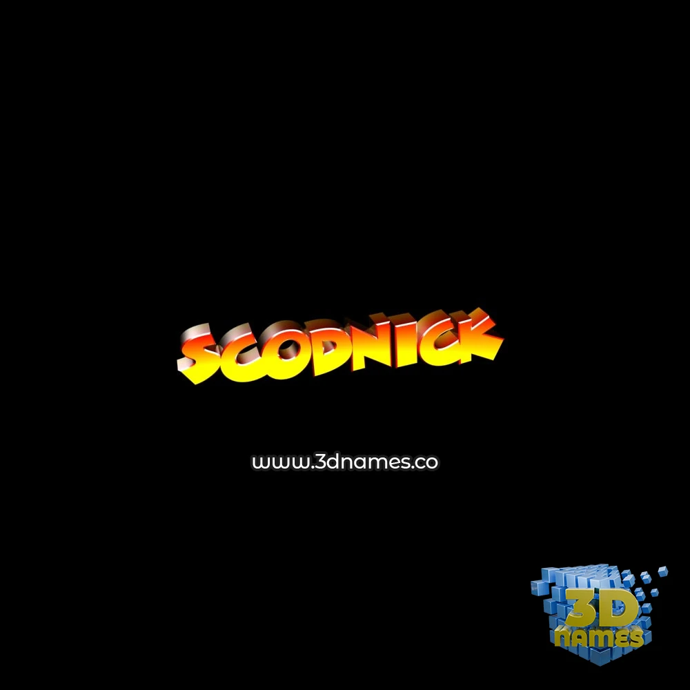scodnick in Black Background style - 3D name wallpaper