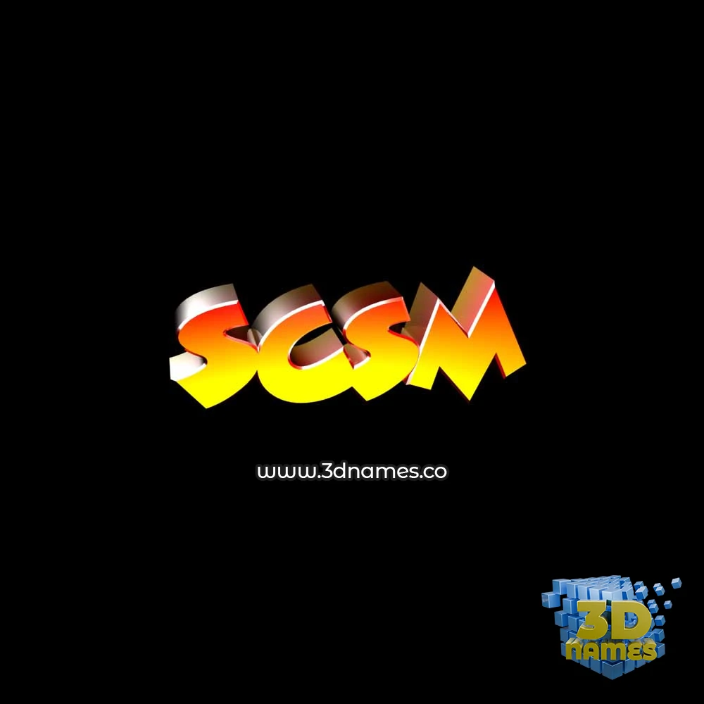 scsm in Black Background style - 3D name wallpaper