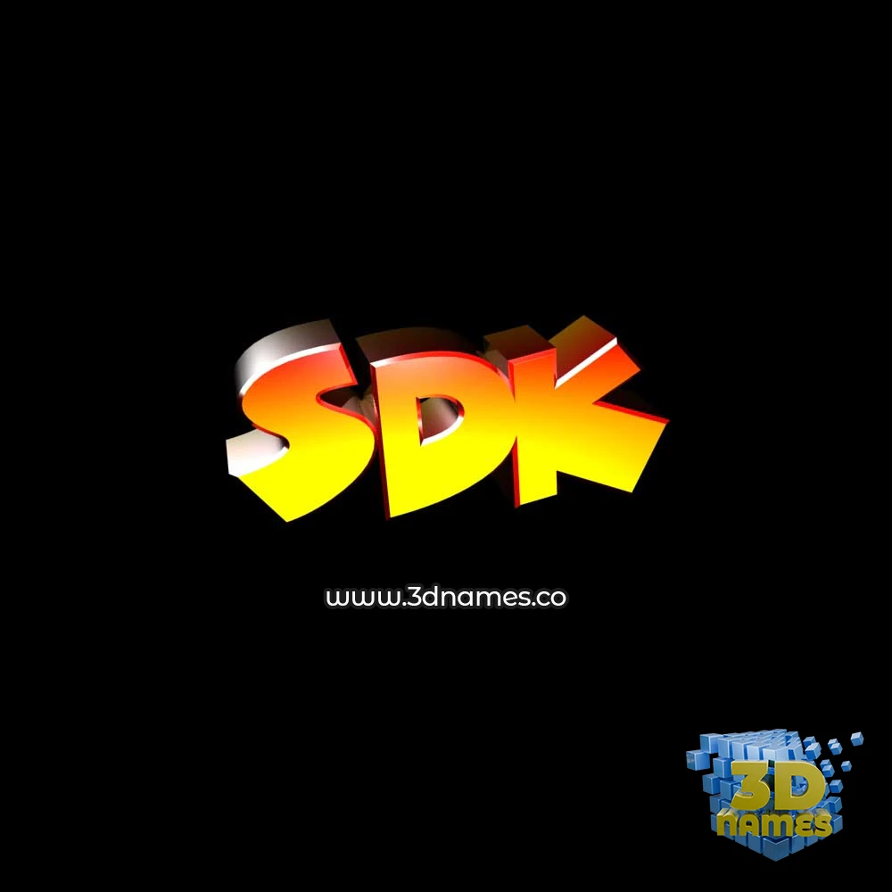 sdk in Black Background style - 3D name wallpaper