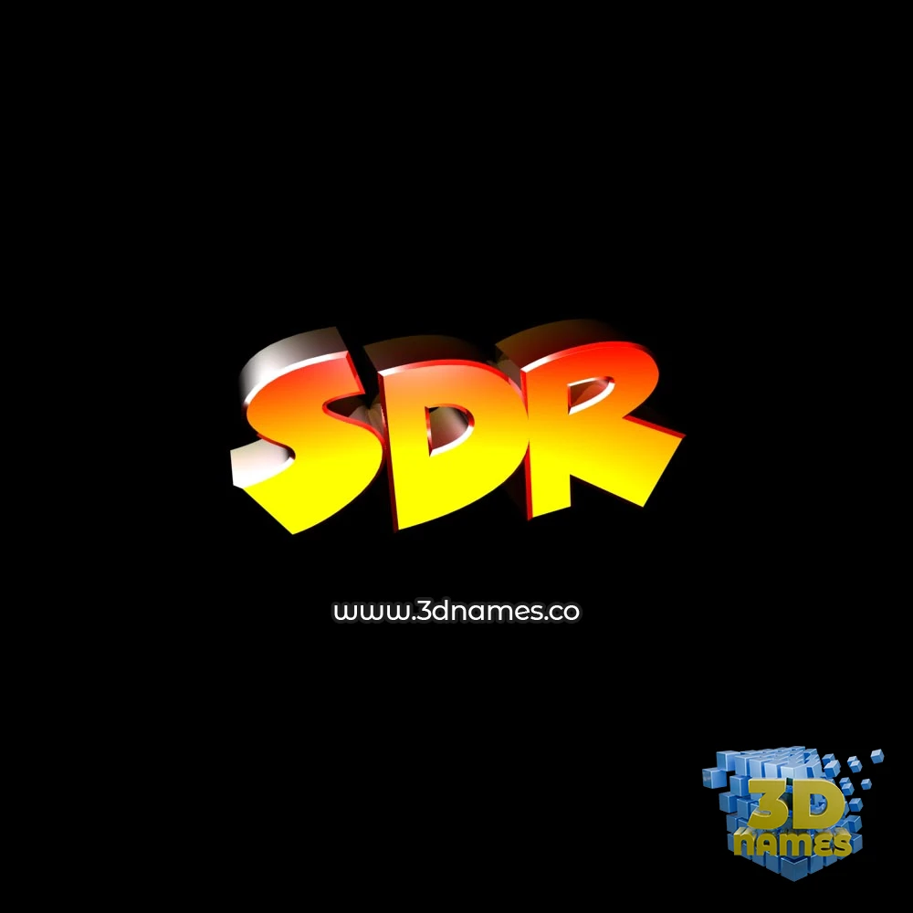 sdr in Black Background style - 3D name wallpaper