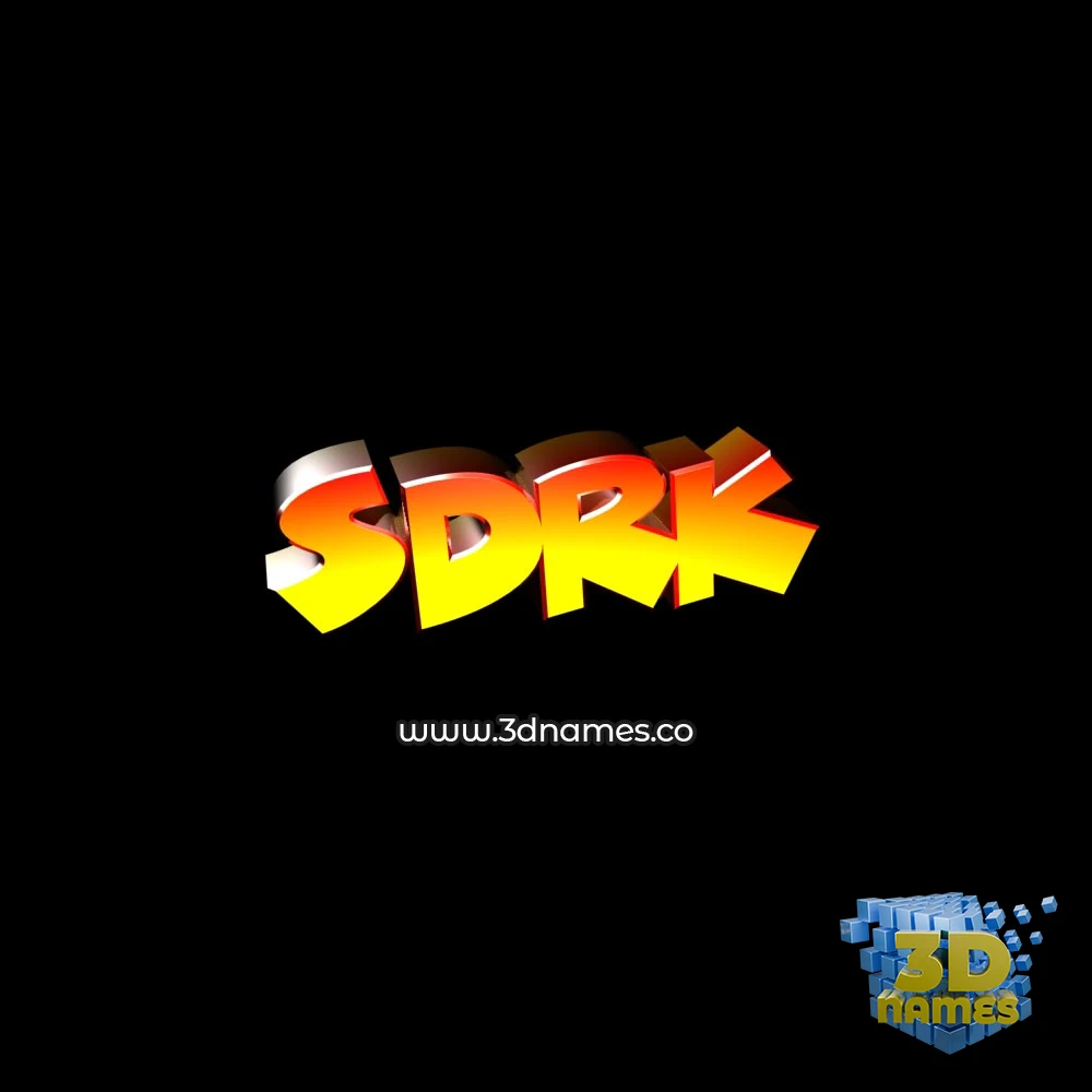 sdrk in Black Background style - 3D name wallpaper