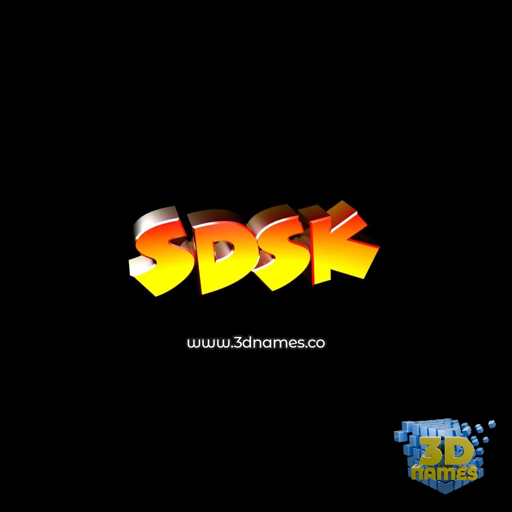 sdsk in Black Background style - 3D name wallpaper