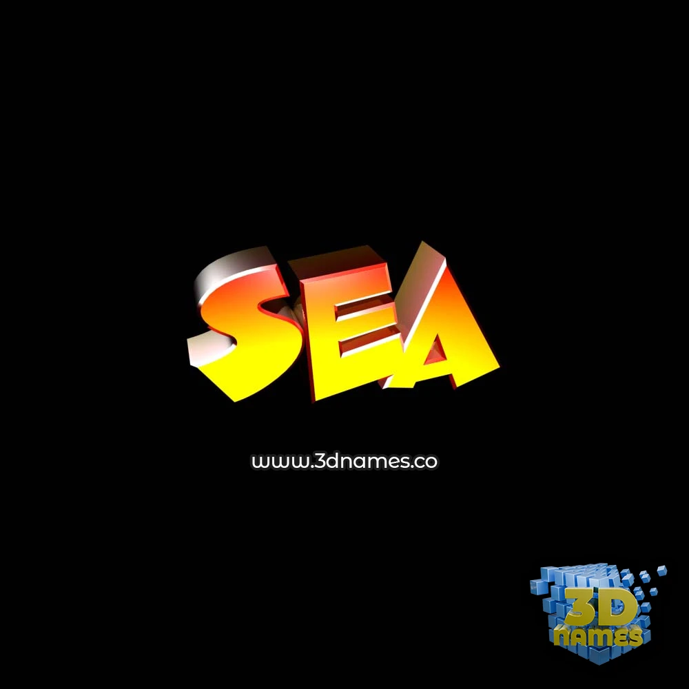 sea in Black Background style - 3D name wallpaper