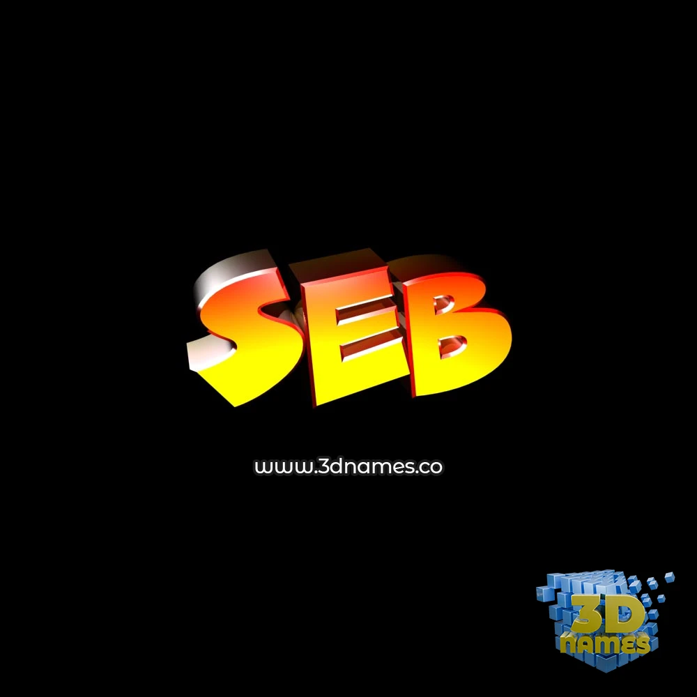 seb in Black Background style - 3D name wallpaper