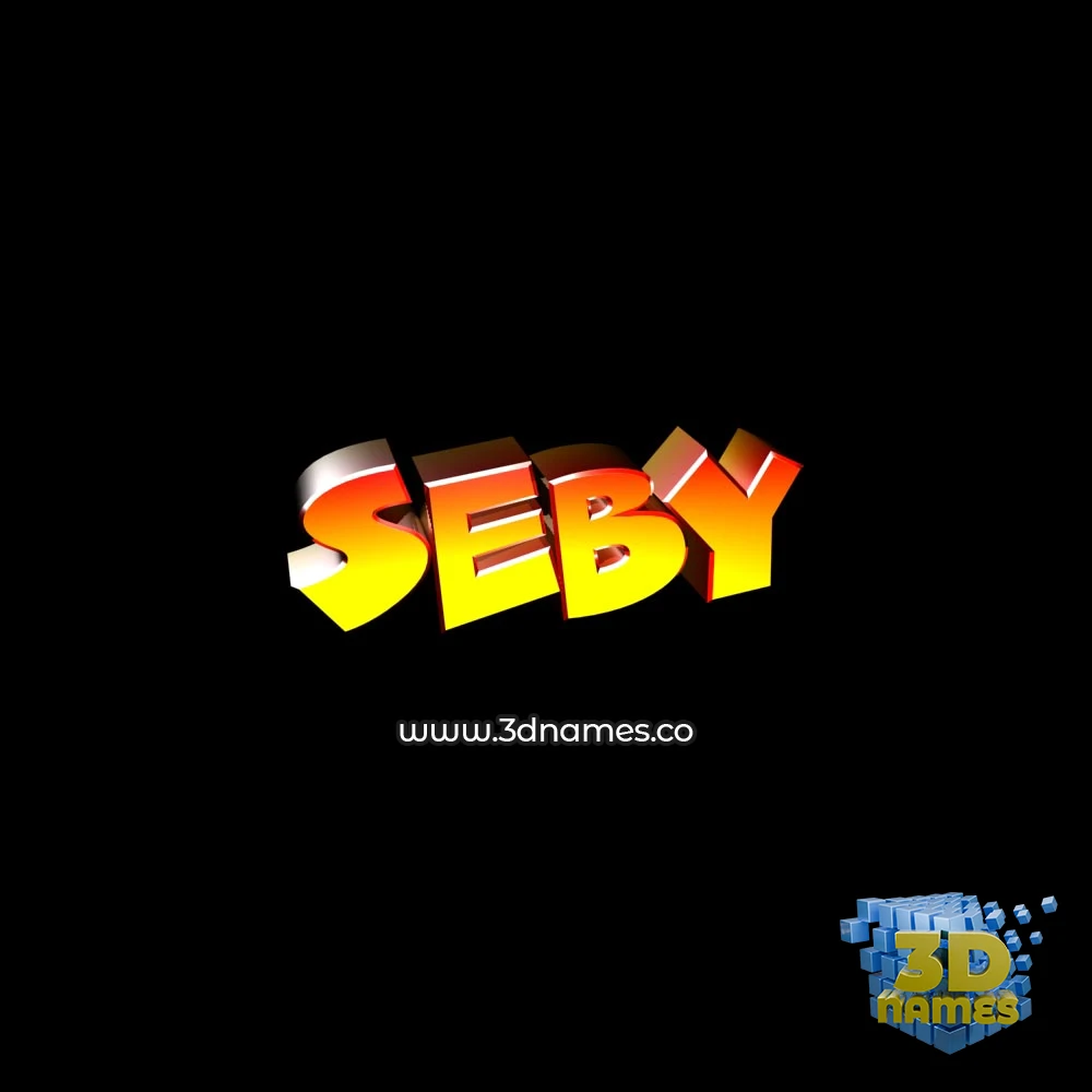 seby in Black Background style - 3D name wallpaper