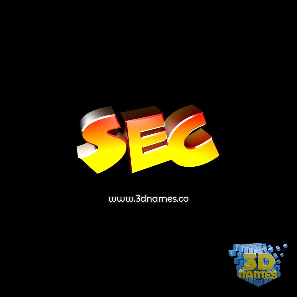 sec in Black Background style - 3D name wallpaper