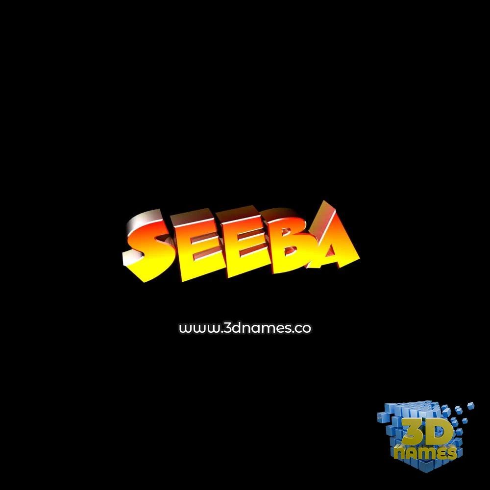 seeba in Black Background style - 3D name wallpaper