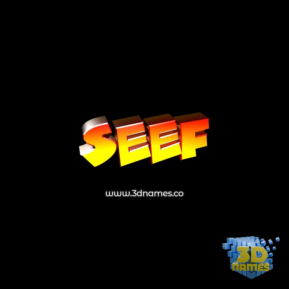 seef in Black Background style - 3D name wallpaper
