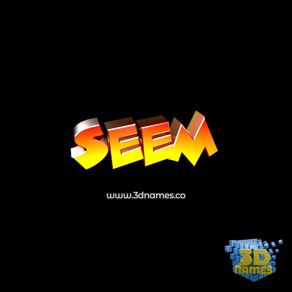 seem in Black Background style - 3D name wallpaper