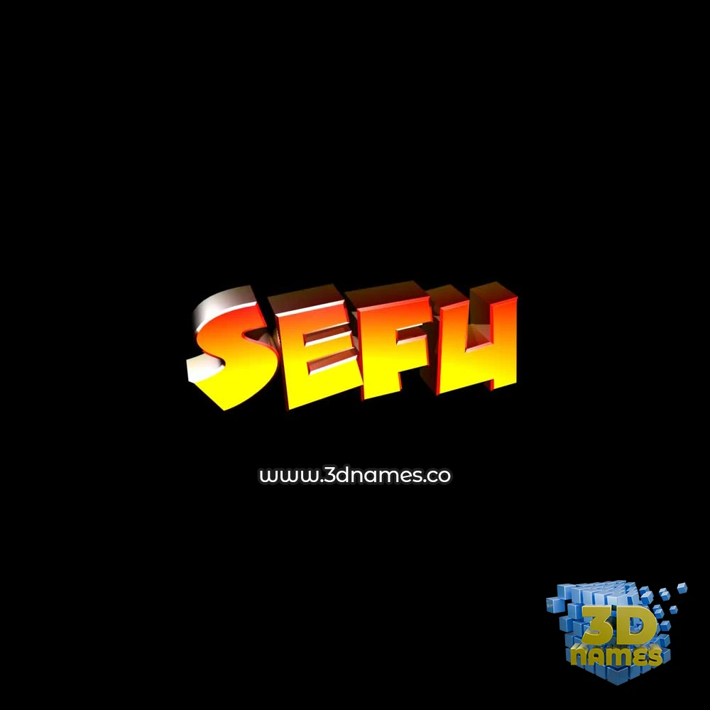 sefu in Black Background style - 3D name wallpaper