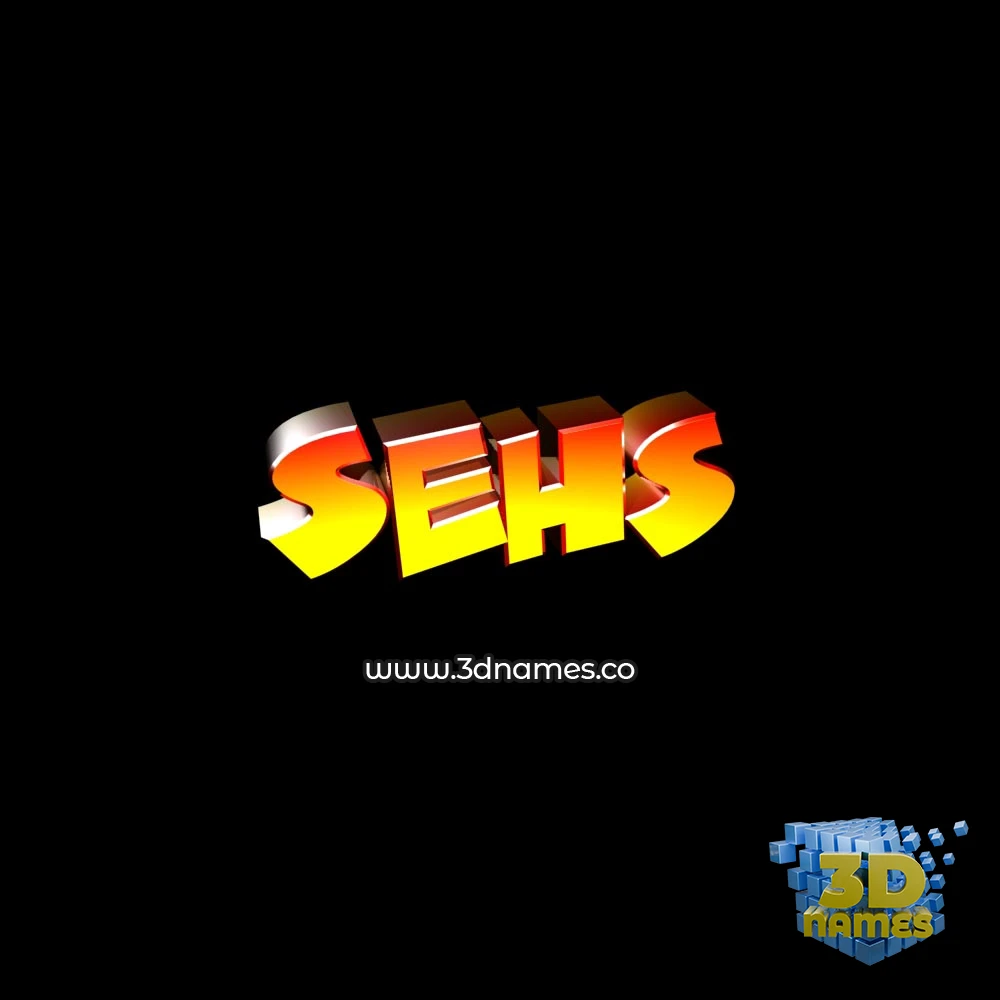 sehs in Black Background style - 3D name wallpaper