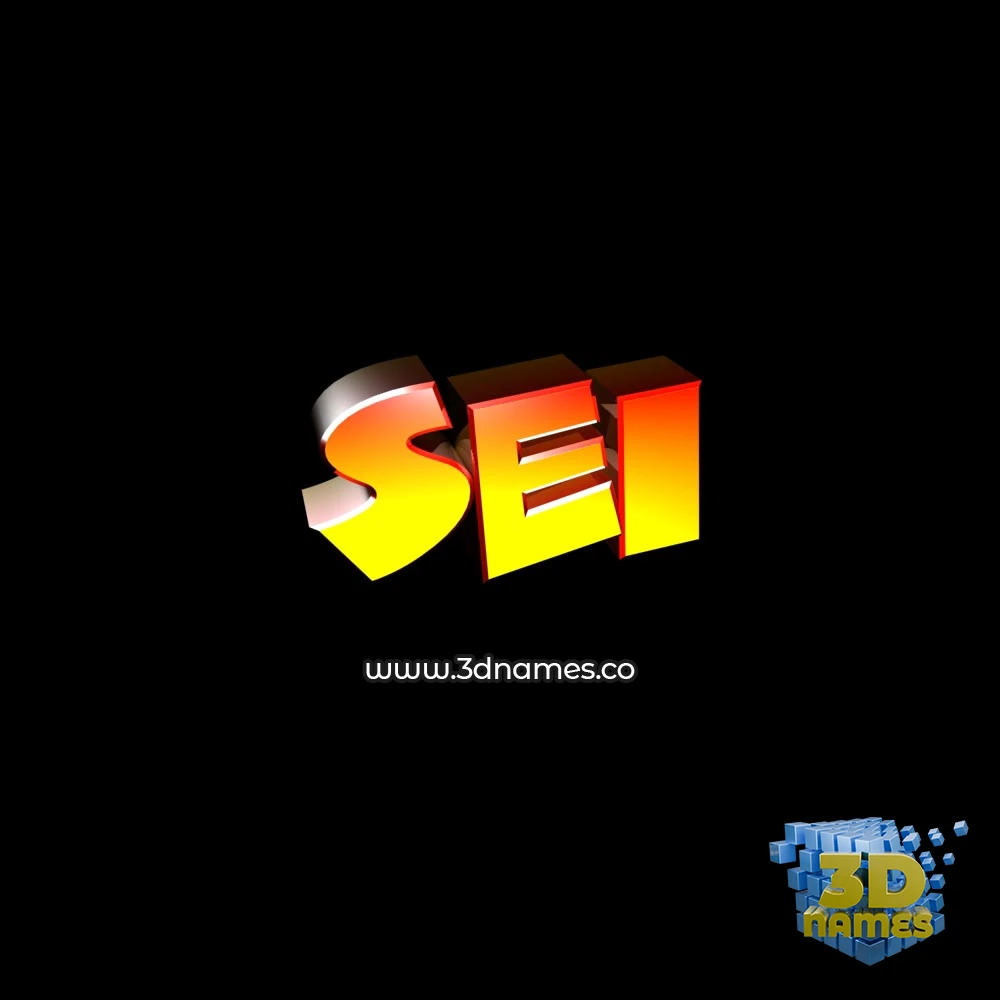 sei in Black Background style - 3D name wallpaper