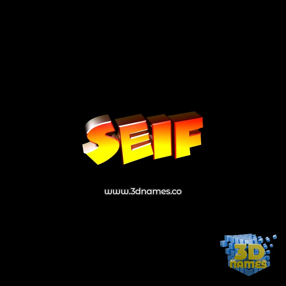 seif in Black Background style - 3D name wallpaper