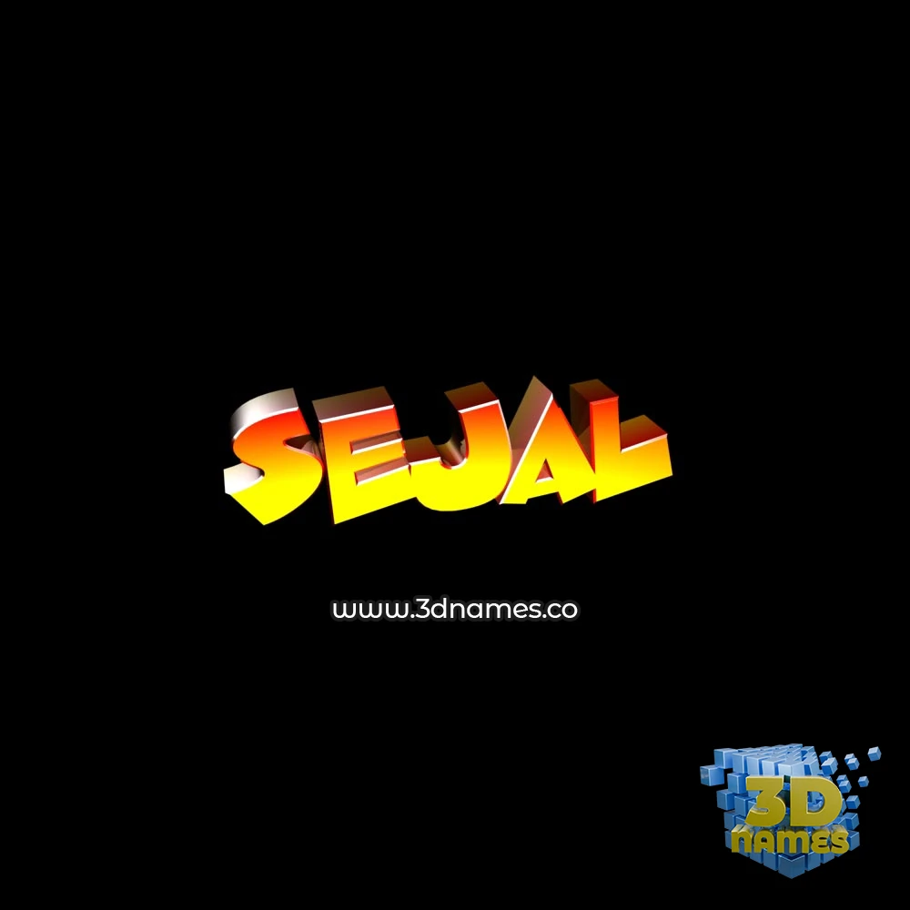 sejal in Black Background style - 3D name wallpaper