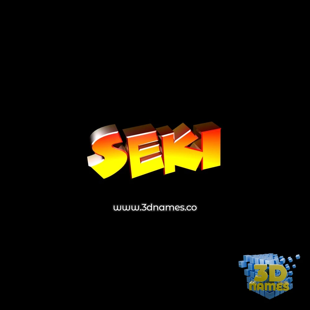 seki in Black Background style - 3D name wallpaper