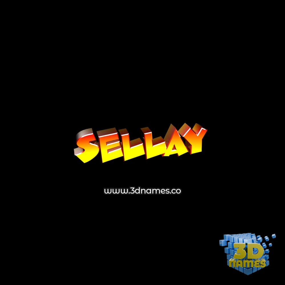 sellay in Black Background style - 3D name wallpaper