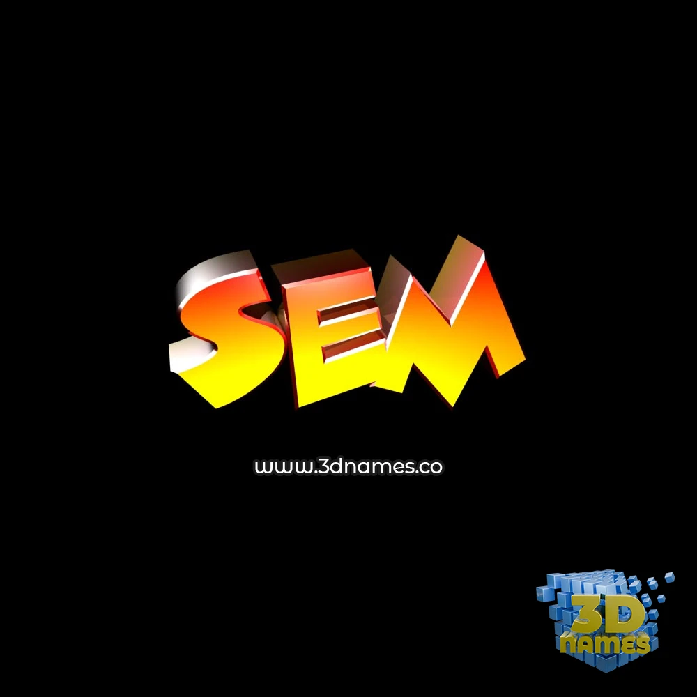 sem in Black Background style - 3D name wallpaper