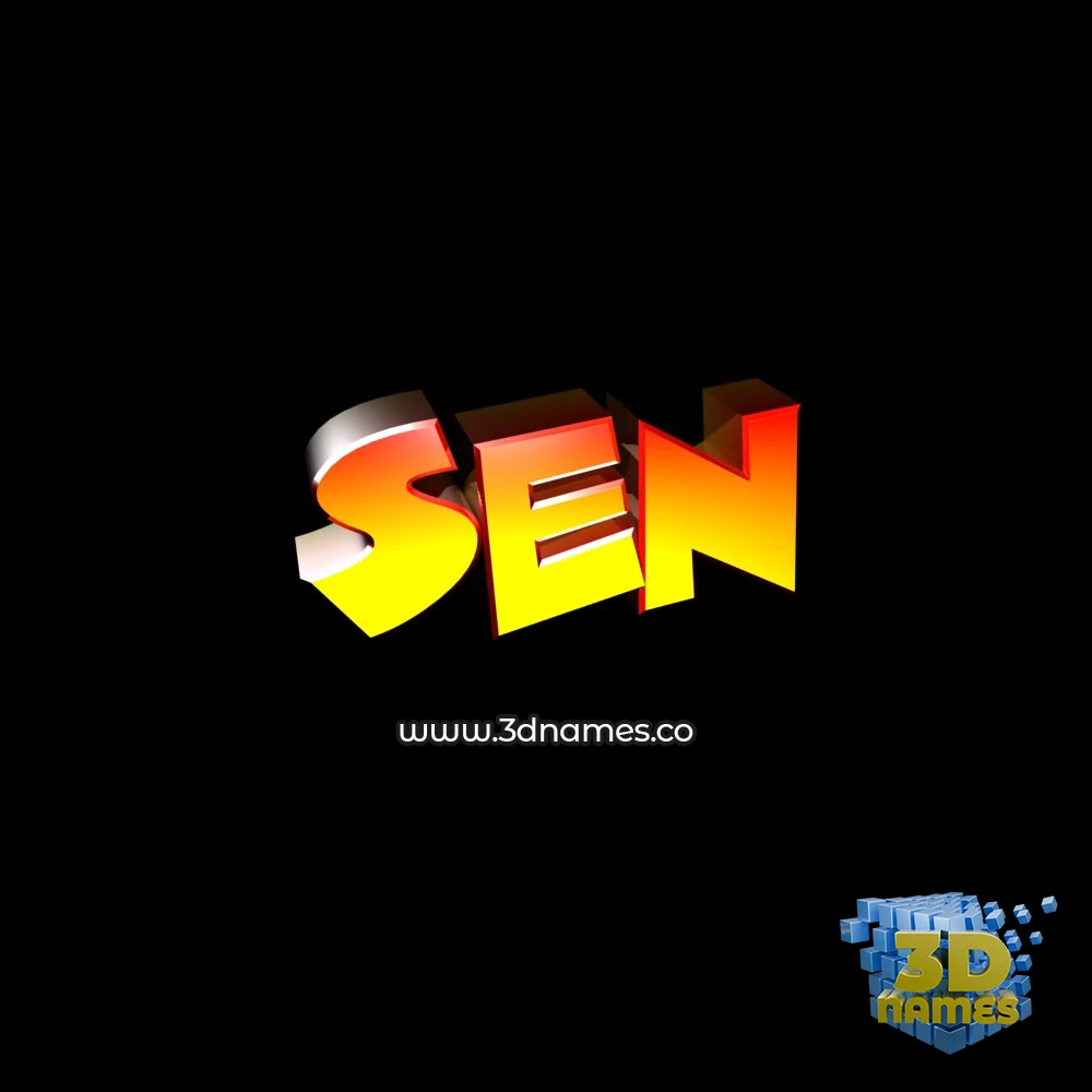 sen in Black Background style - 3D name wallpaper