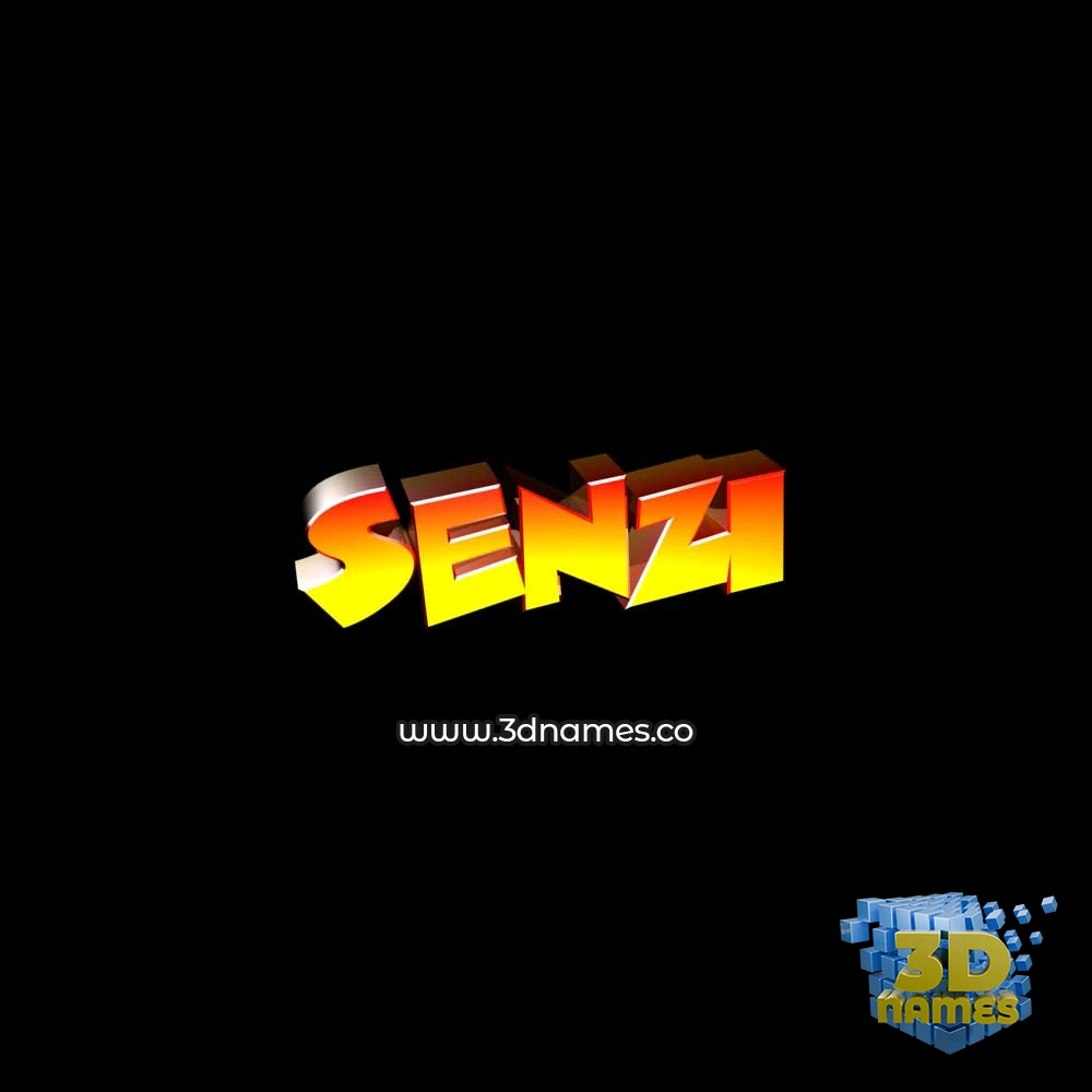 senzi in Black Background style - 3D name wallpaper