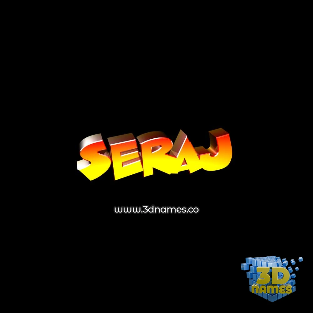 seraj in Black Background style - 3D name wallpaper