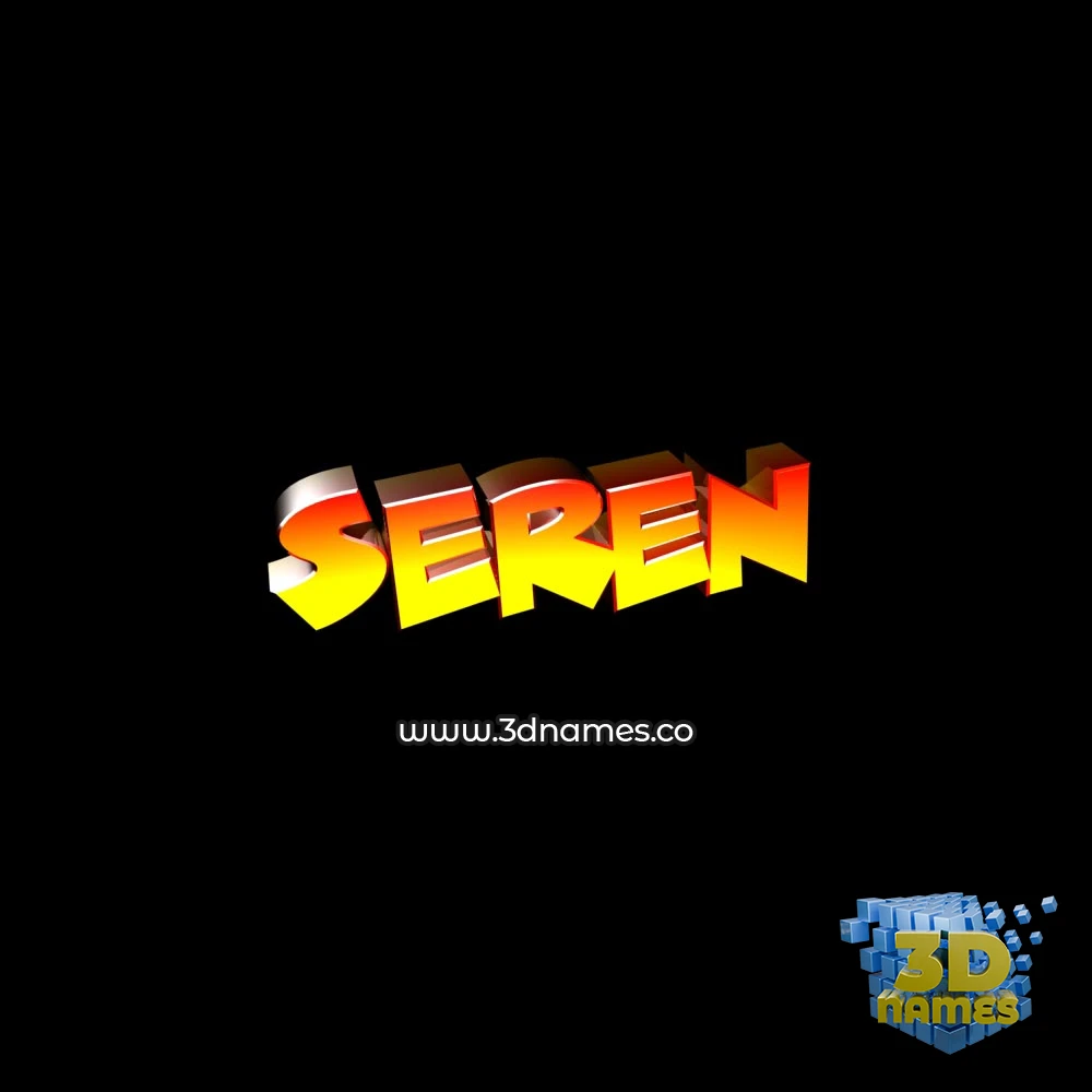 seren in Black Background style - 3D name wallpaper