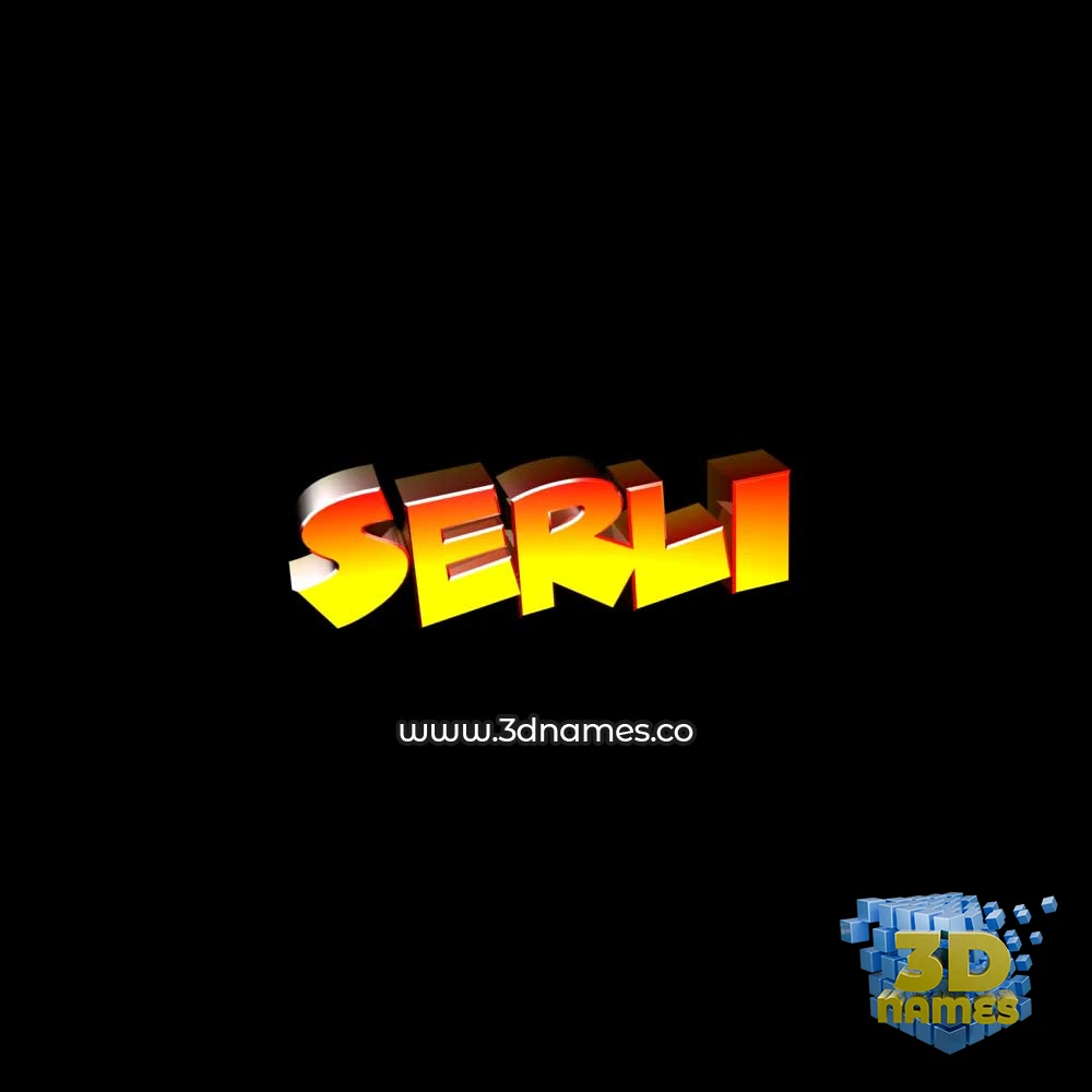 serli in Black Background style - 3D name wallpaper