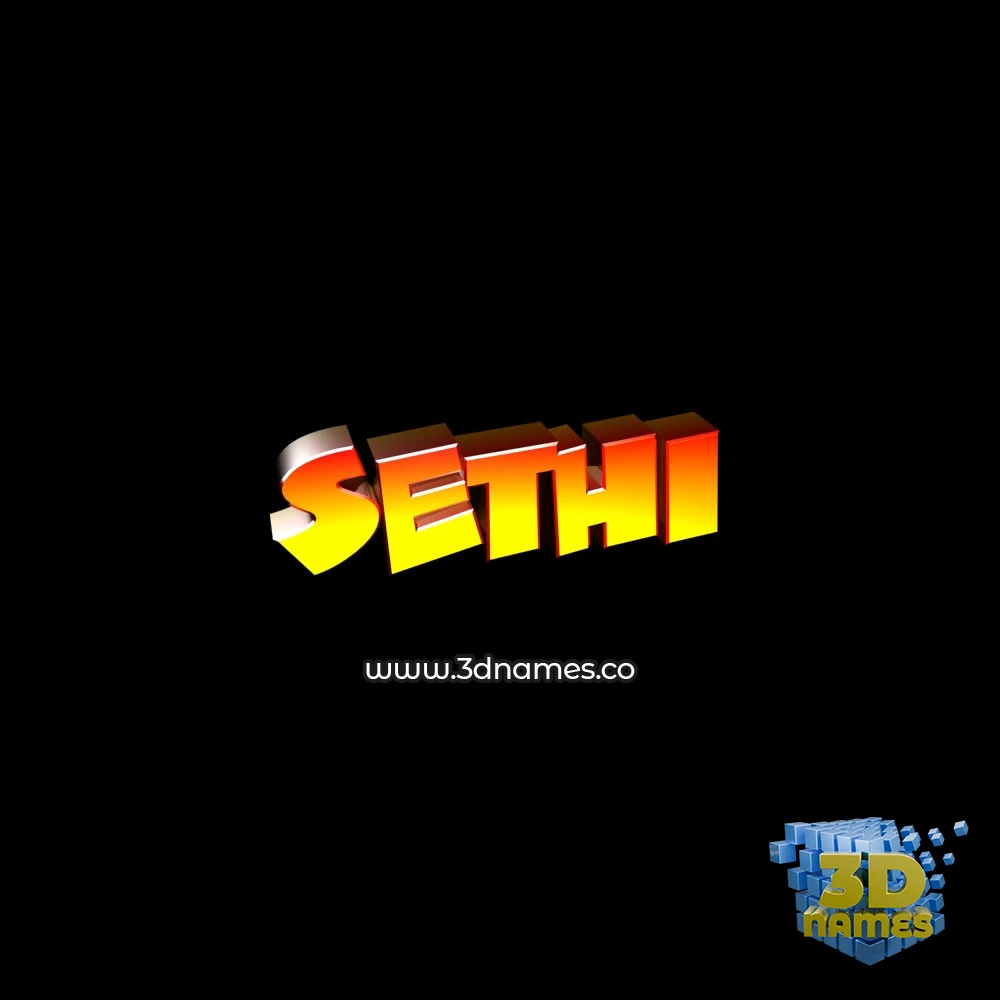 sethi in Black Background style - 3D name wallpaper