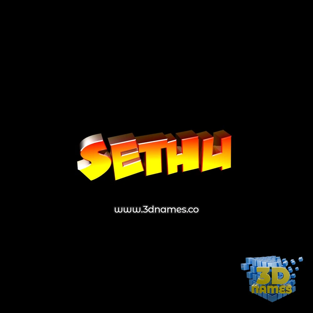 sethu in Black Background style - 3D name wallpaper