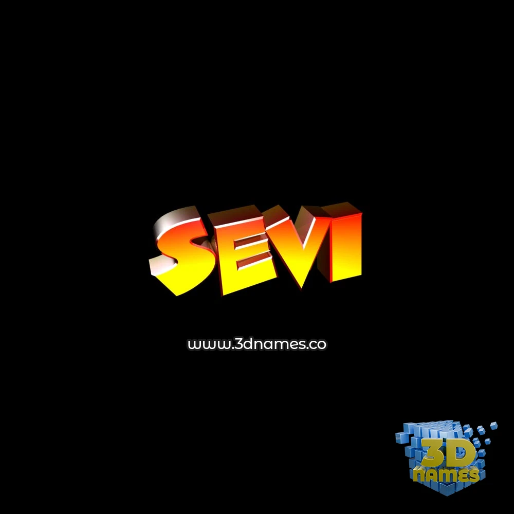 sevi in Black Background style - 3D name wallpaper