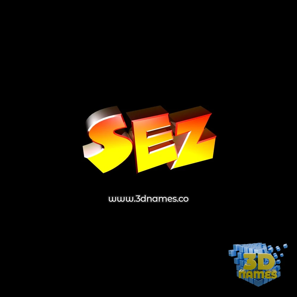 sez in Black Background style - 3D name wallpaper