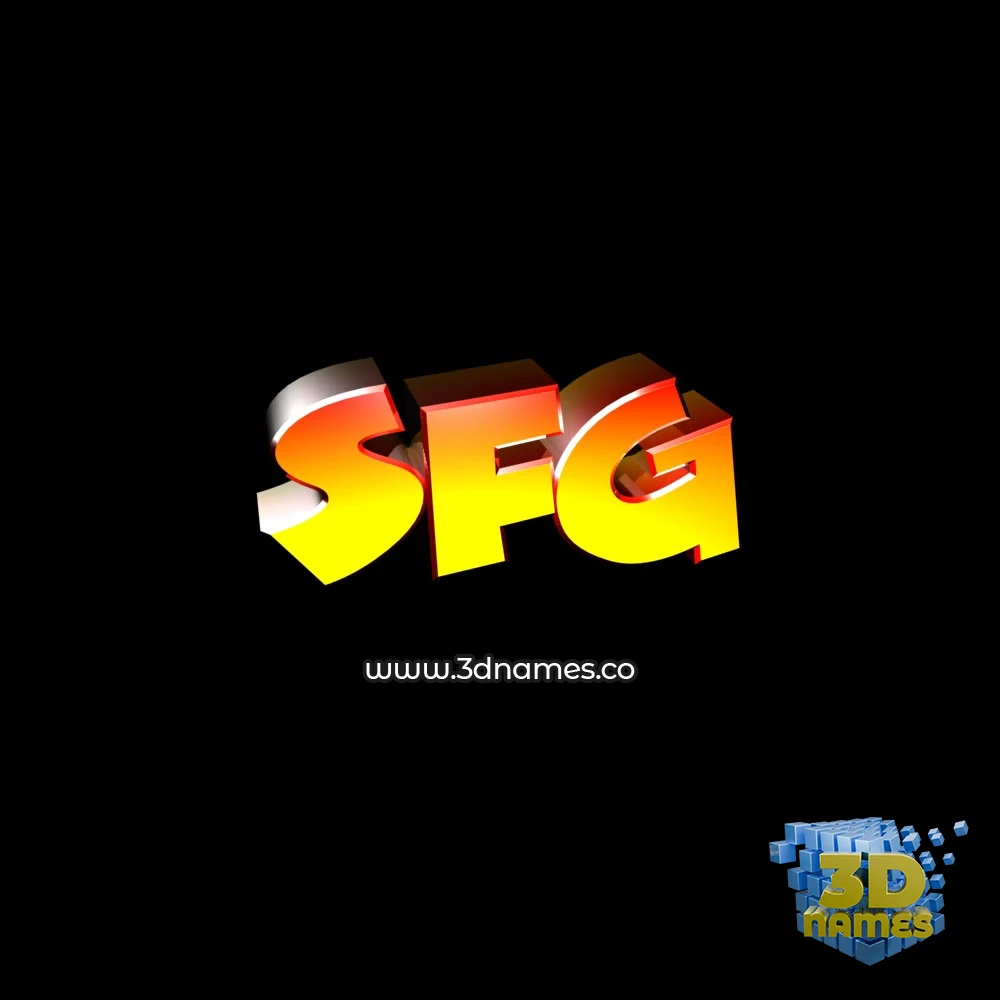 sfg in Black Background style - 3D name wallpaper
