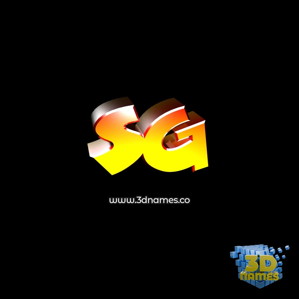sg in Black Background style - 3D name wallpaper