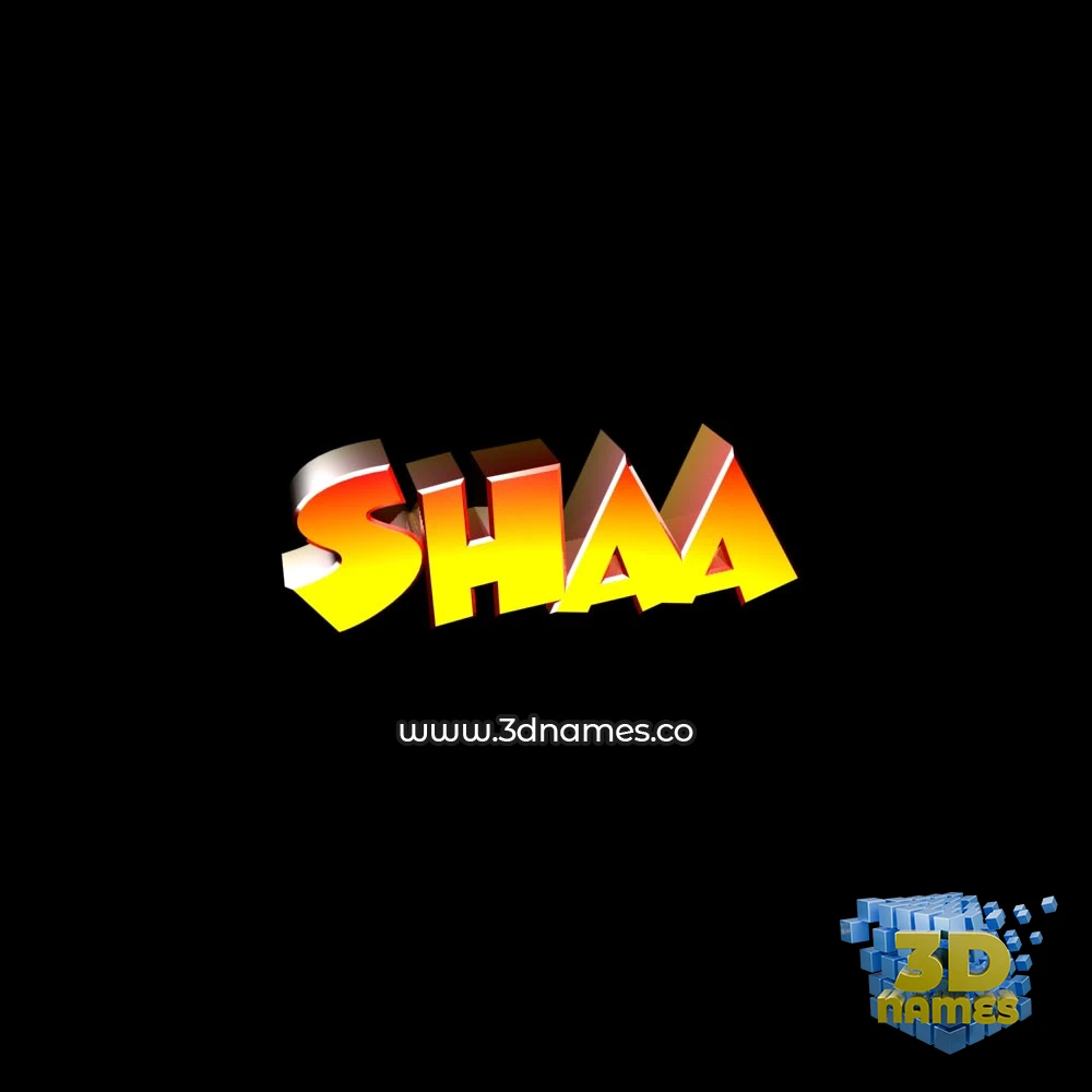 shaa in Black Background style - 3D name wallpaper