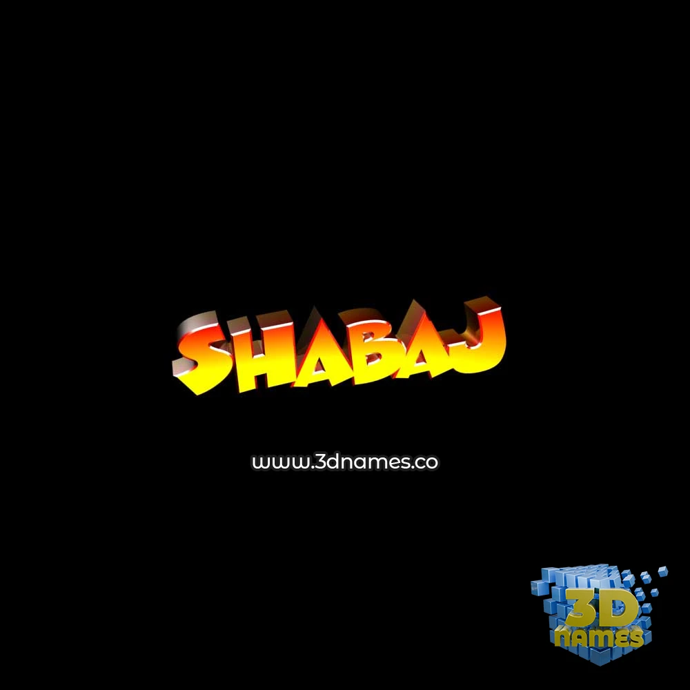 shabaj in Black Background style - 3D name wallpaper