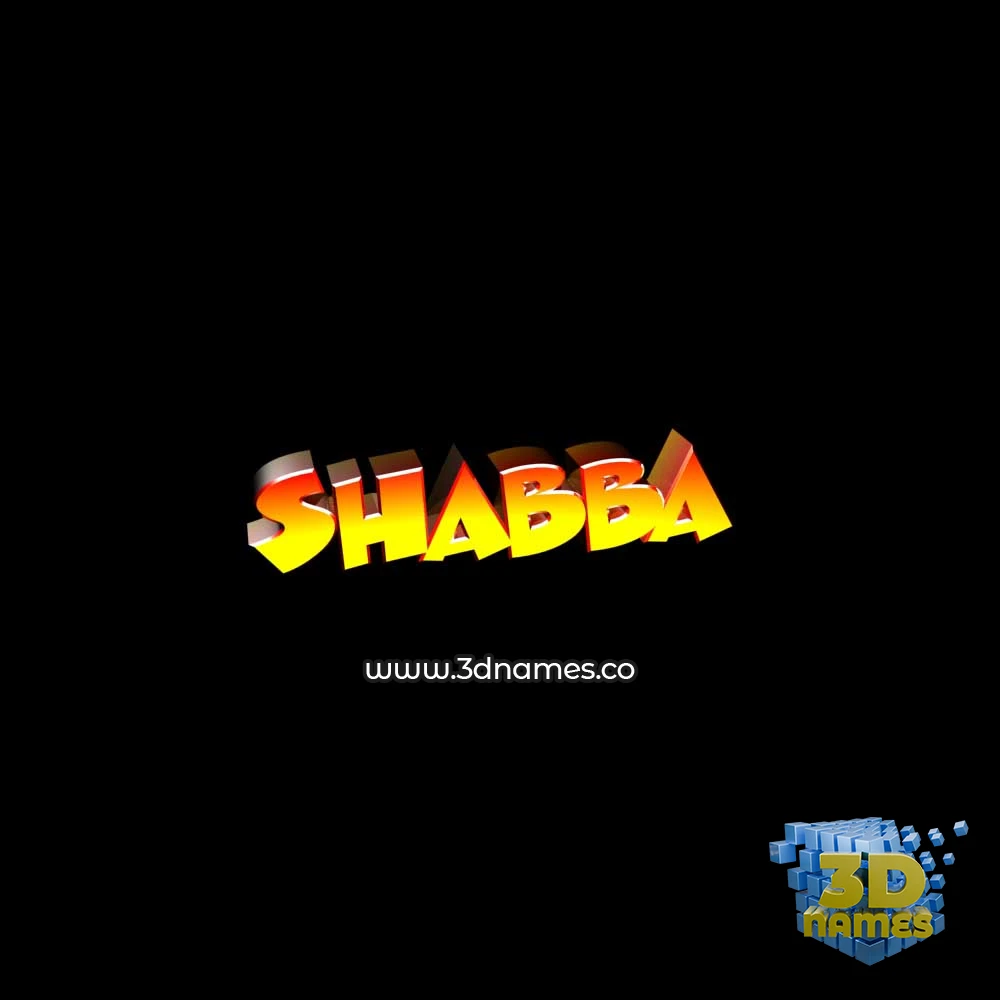 shabba in Black Background style - 3D name wallpaper