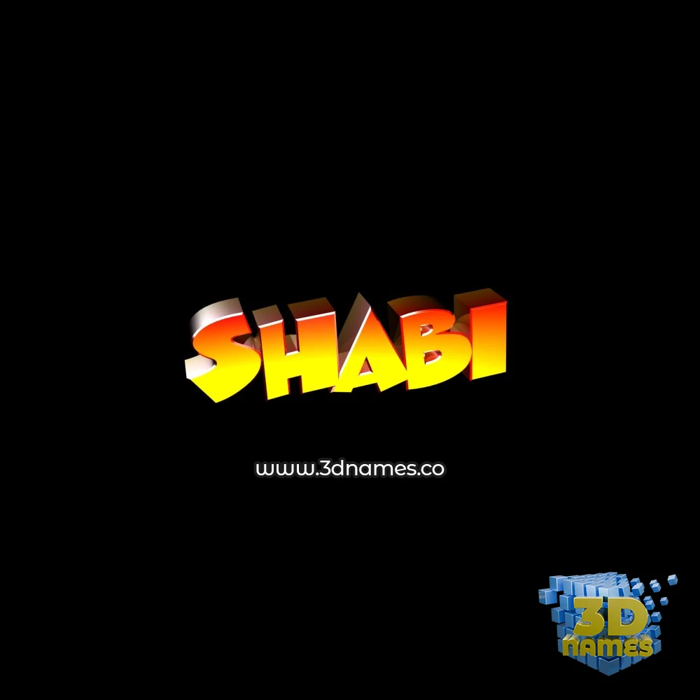 shabi in Black Background style - 3D name wallpaper